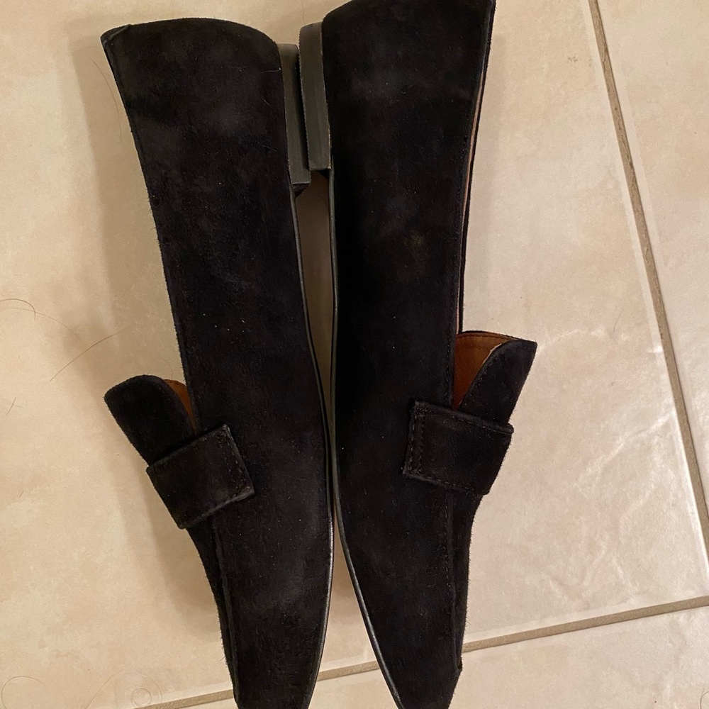 J.jill j Jill Black Suede Leather Loafers Velvety texture Holidays Career preppy - Picture 3 of 7